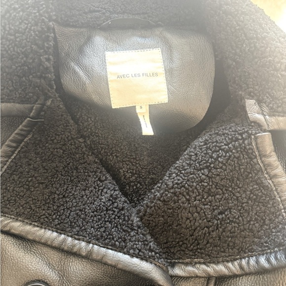 Avec Les Filles Moto Sherpa Jacket. Size S. Black. NWT. Retail $198 - Picture 5 of 7